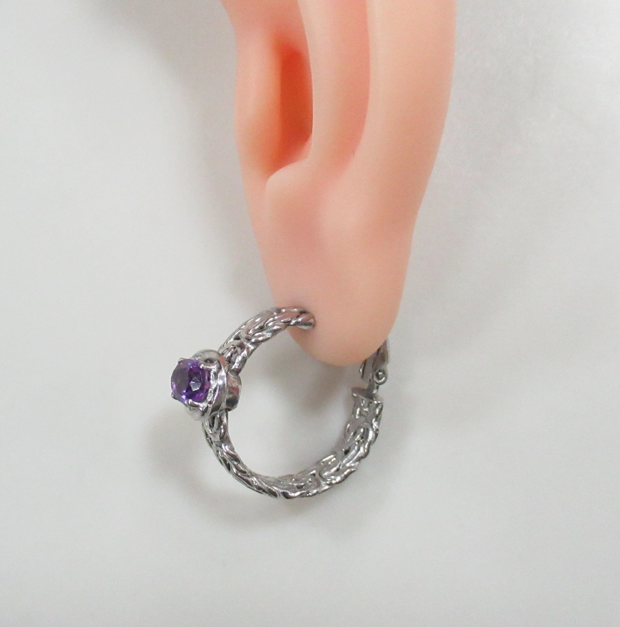 Серебряные серьги с аметистами